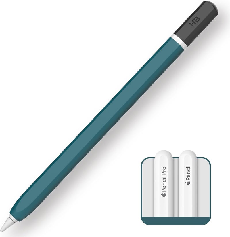 TRONWIN Apple Pencil Pro case,Classic Pencil Design Cover,Silicone Apple Pencil 2nd Generation case,Perfect Grip Apple Pencil Pro Sleeve (Deep Green) - Image 1