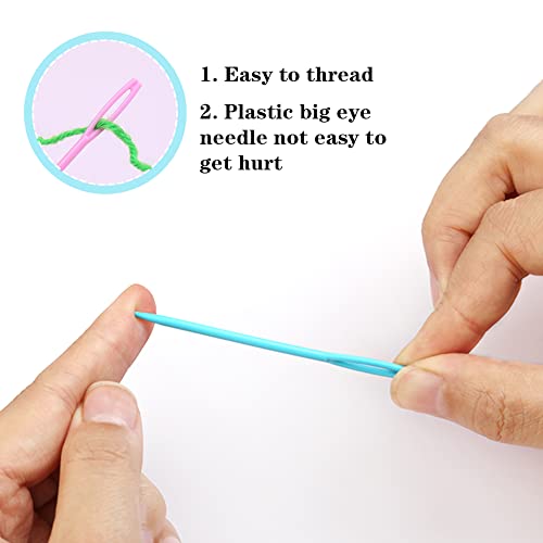 LUNARM 50PCS Plastic Sewing Needles, Large Eye Plastic Yarn Needles with Box, 7cm/2.76inch Plastic Needles for Yarn and Craft Plastic Sewing Needles for DIY Sewing Handmade Crafts - Image 3