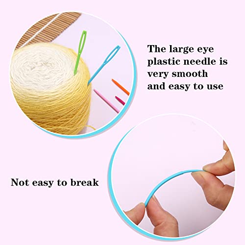 LUNARM 50PCS Plastic Sewing Needles, Large Eye Plastic Yarn Needles with Box, 7cm/2.76inch Plastic Needles for Yarn and Craft Plastic Sewing Needles for DIY Sewing Handmade Crafts - Image 4