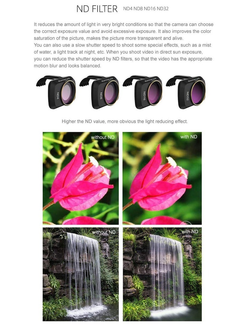 Camera Lens Filter Set Accessories For DJI Mavic Mini/Mavic MINI2/ Mavic Mini SE (ND8+ND16+CPL) - Image 5