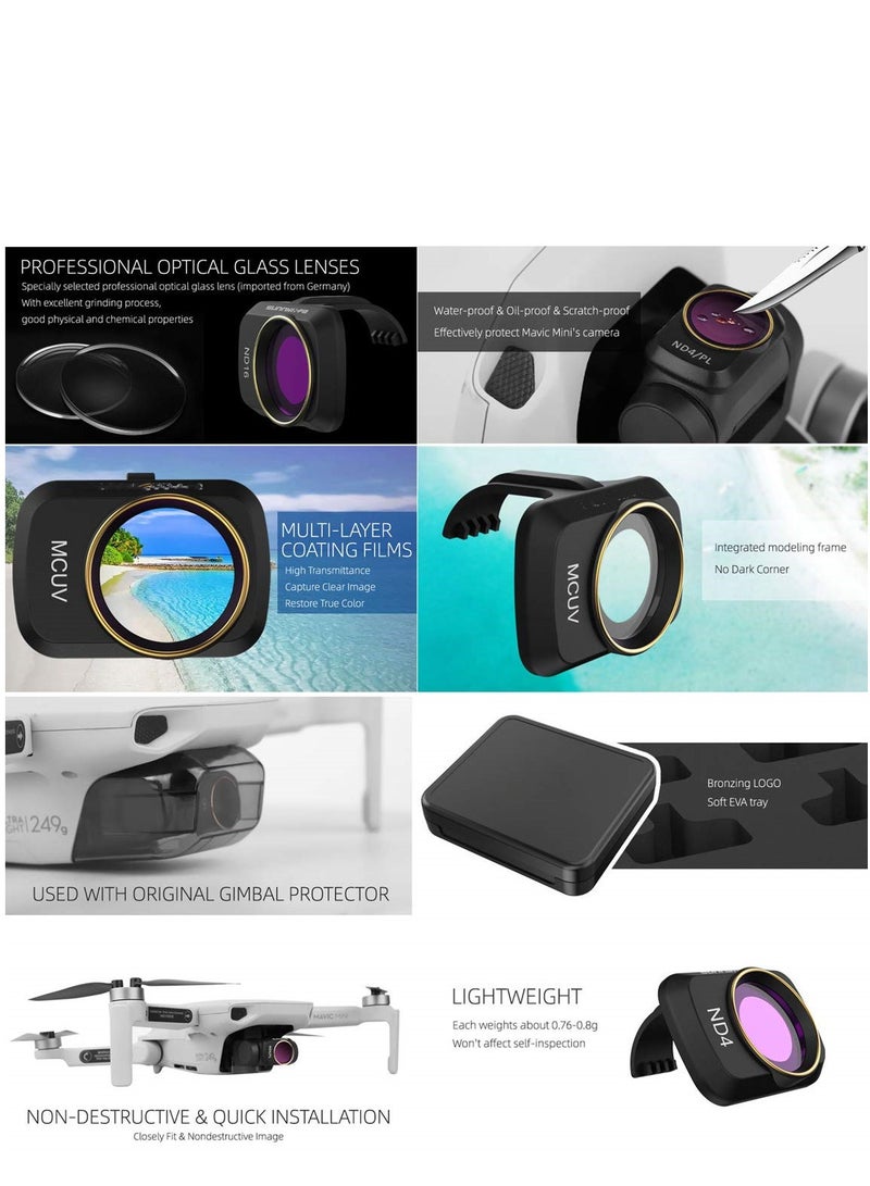 Camera Lens Filter Set Accessories For DJI Mavic Mini/Mavic MINI2/ Mavic Mini SE (ND8+ND16+CPL) - Image 2