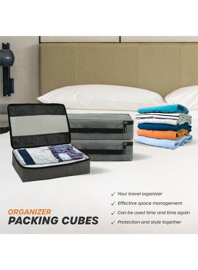 Cranique Packing Cubes for Travel Organizer, Storage Bag, Packing Bag for Toiletries, Clothes, Essential Pouch, Travel Organizer for Men & Women Pack of 3 (Cube1-Grey-Pack3) - Image 4