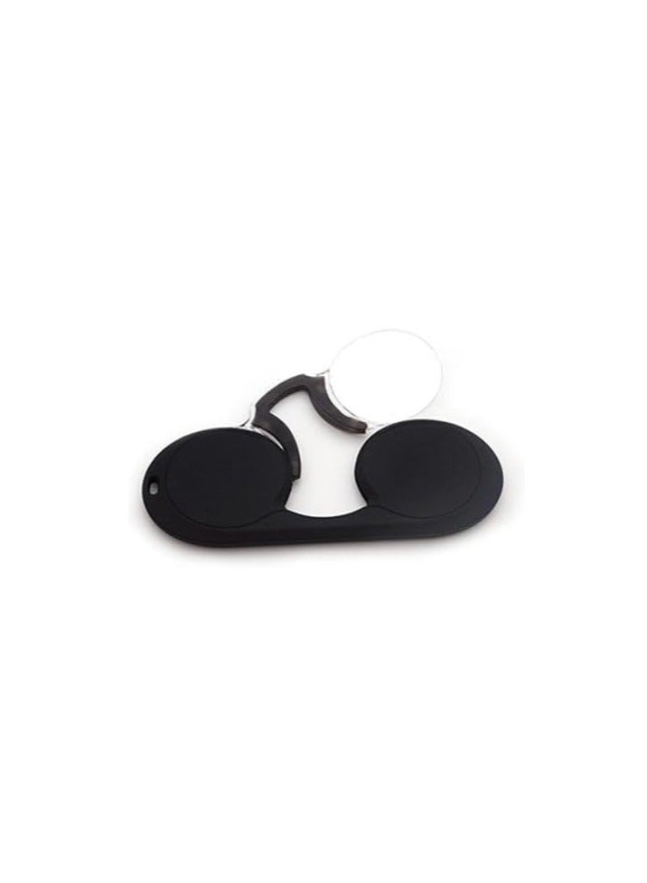 FIND MY Reader Silicone Nose Clip Reading Glass Mini Foam Glasses | Portable Reading Glasses For Men and Women (Black, 1.5, x)