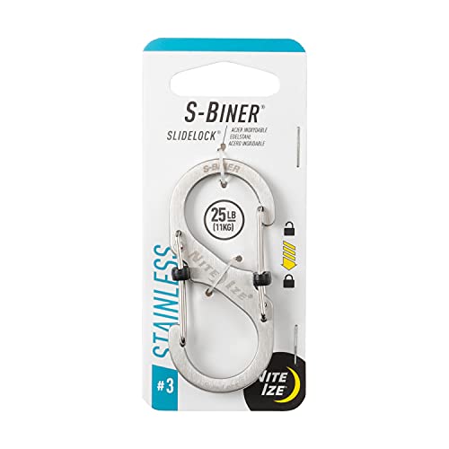 Nite Ize Size3 SBiner SlideLock Dual Carabiner Locking Gates Stainless Steel - Image 1