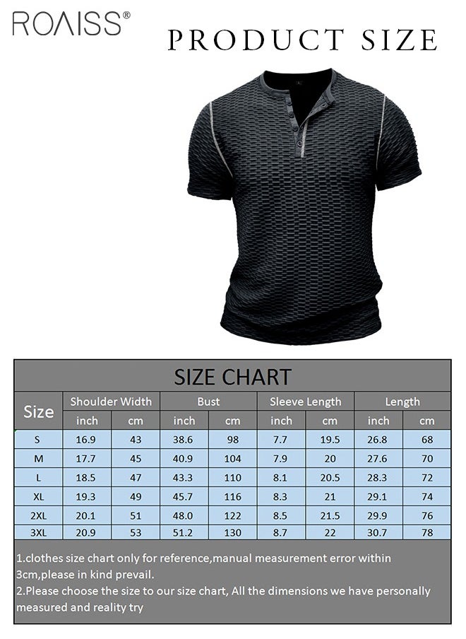 Mens Waffle Henley Shirt Summer Casual Slim Fit Short Sleeve Button Up Muscle T Shirts Gym Workout Performance Shirts - pzsku/Z742936F32D424967FC93Z/45/_/1721463535/903e0d84-0d64-4c00-b53b-2e7df03b667a