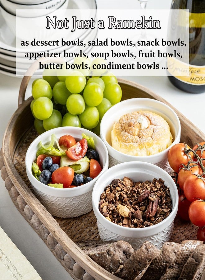 MISSYSSIM Ceramic Small Baking Dishes for Oven, 12oz Meal Prep Containers Charcuterie Bowls with Lids, Creme Brulee Ramekins Set, Pudding Custard Cups Fruit Souffle Bowls Set of 4, Grey Ripple - Image 5