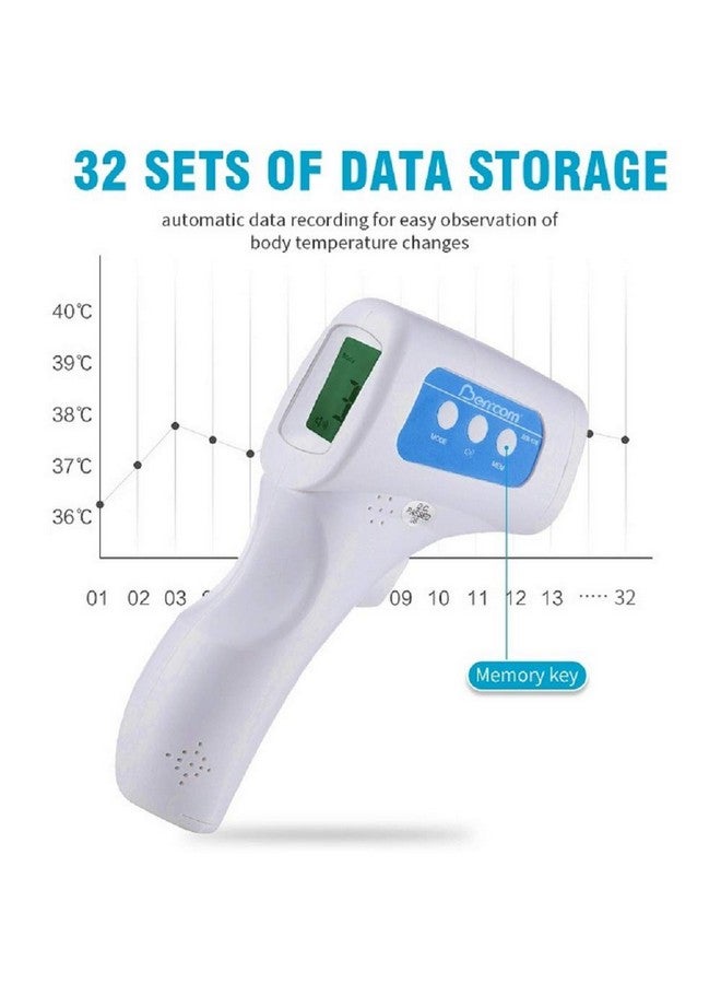 بيركوم مقياس حرارة الجبهة للبالغين، مقياس حرارة الجبهة بالأشعة تحت الحمراء بدون تلامس مع وظيفة إنذار الحمى، درجة طبية للأطفال الرضع والأطفال، فحص فوري للحرارة، شاشة رقمية - Image 4