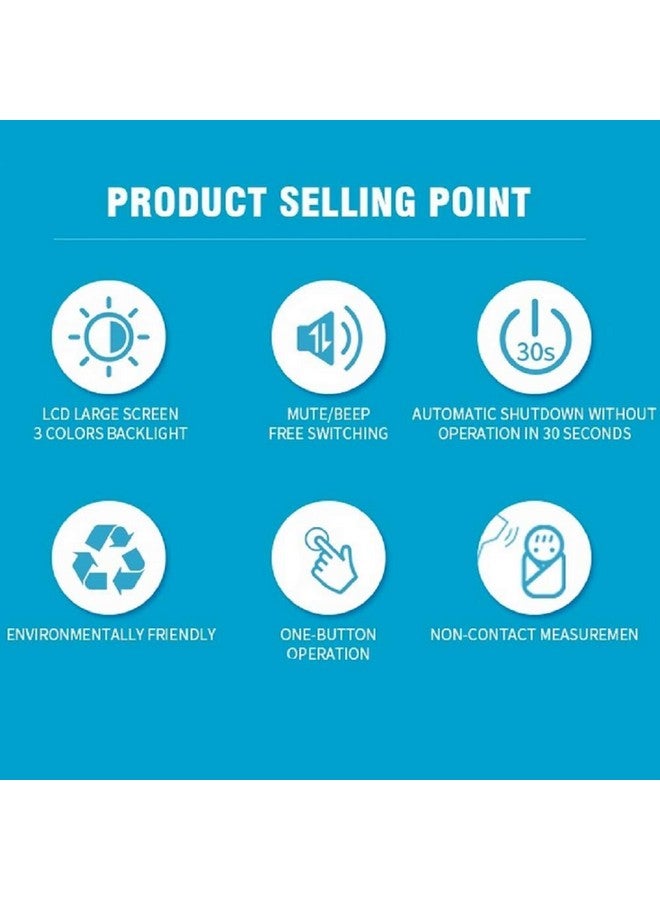 بيركوم مقياس حرارة الجبهة للبالغين، مقياس حرارة الجبهة بالأشعة تحت الحمراء بدون تلامس مع وظيفة إنذار الحمى، درجة طبية للأطفال الرضع والأطفال، فحص فوري للحرارة، شاشة رقمية - Image 1