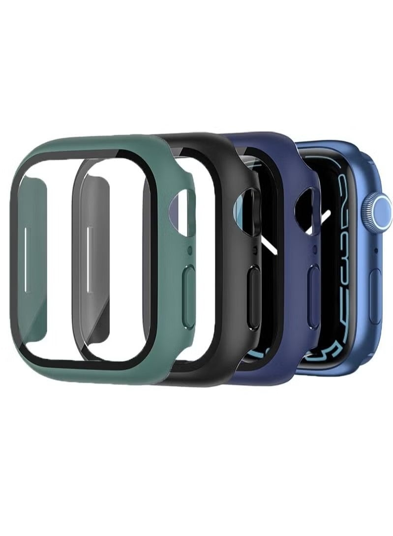 Round Case Screen Protector Compatible with Apple Watch Series 7 45mm Pack of 3 TPU Bumper Covers Full Protection for iWatch Series 7 45mm Accessories  - Image 1