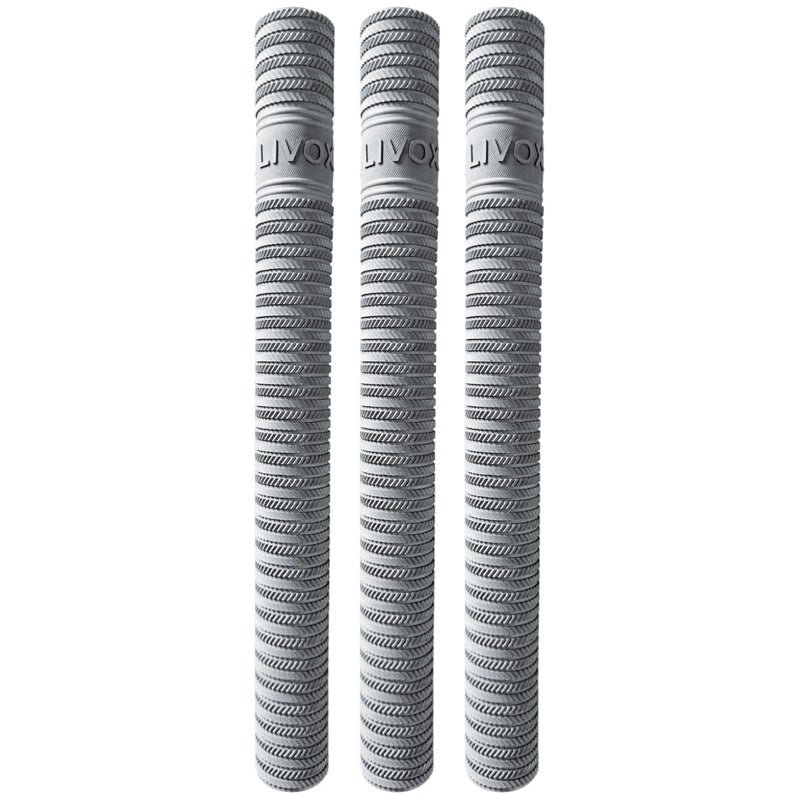 LIVOX ® First Quality Silver Ring Texture Cricket Bat Grips for very Good Comfort Extra Tacky (Silver, Pack of 3) - Image 1