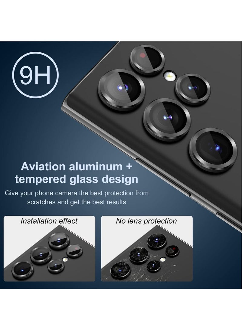 ELTRAZONE 2-Pack [6+4 ]  Samsung Galaxy S22 Ultra Camera Cover Lens Protector, Aluminum Alloy + Tempered Glass Camera Lens Protector - Image 5