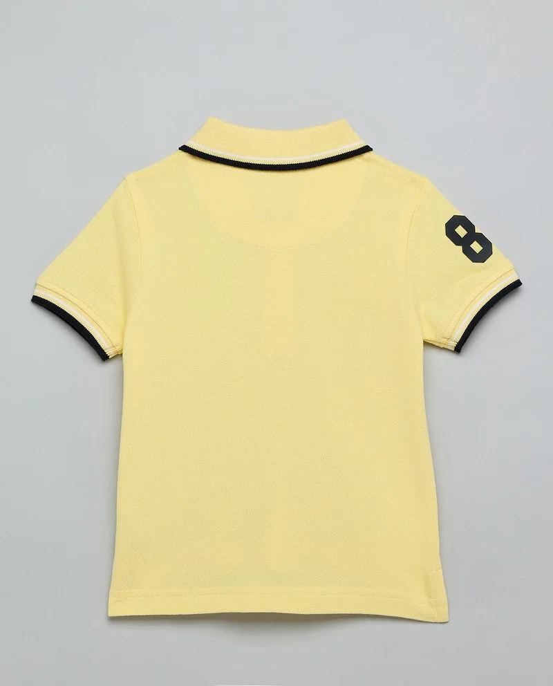 أر أند بي Printed Polo T-Shirt with Short Sleeves