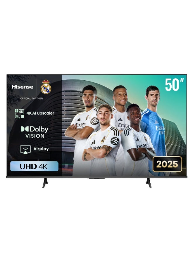 هايسنس تلفاز هايسنس الذكي 50 بوصة 4K UHD LCD دولبي فيجن، 60 هرتز، نظام VIDAA U5، واي فاي، أوامر صوتية - Image 1