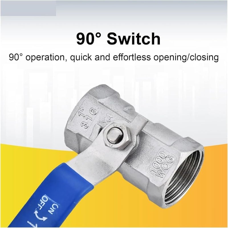 Stainless Steel Ball Valve Thread Integrated Internal DN25 SS316 - Image 5