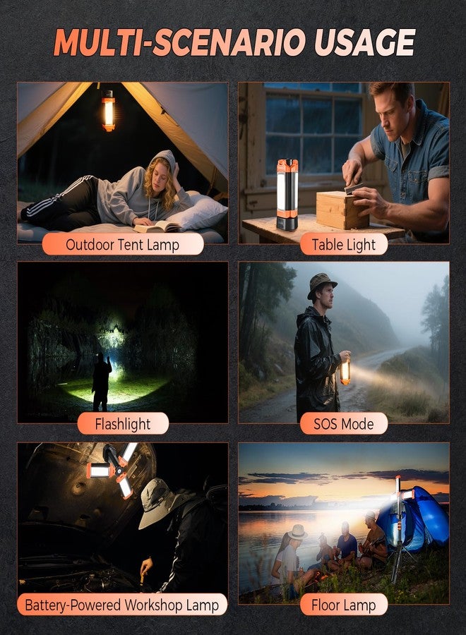 SakerPlus Camping Light-14000mAh Portable Rechargeable Outdoor Work Lamp ,Telescopic Tent Camping Lantern with Four Led Lamps,Ideal for Hiking,Camping - Image 5