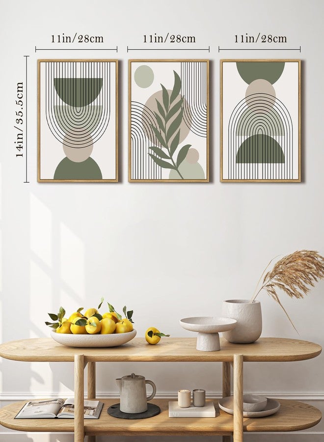 Drsoum لوحة جدارية بوهيمية من Drsoum مقاس 11×14 بوصة، لون أخضر مريمي، مؤطرة بإطار خشبي، تصميم بوهيمي عصري، أشكال هندسية تجريدية، مطبوعة على قماش، جاهزة للتعليق. - Image 5