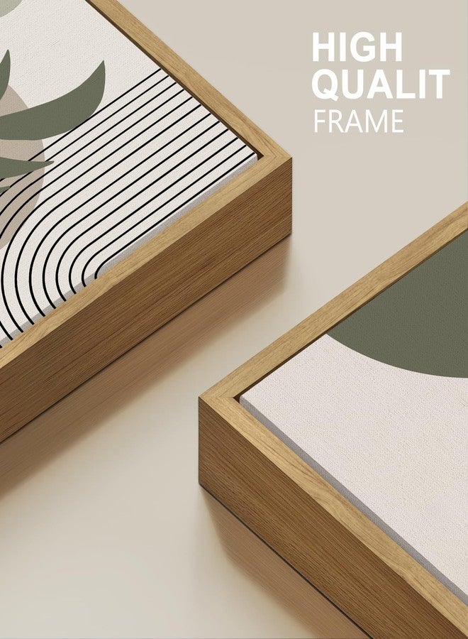 Drsoum لوحة جدارية بوهيمية من Drsoum مقاس 11×14 بوصة، لون أخضر مريمي، مؤطرة بإطار خشبي، تصميم بوهيمي عصري، أشكال هندسية تجريدية، مطبوعة على قماش، جاهزة للتعليق. - Image 3