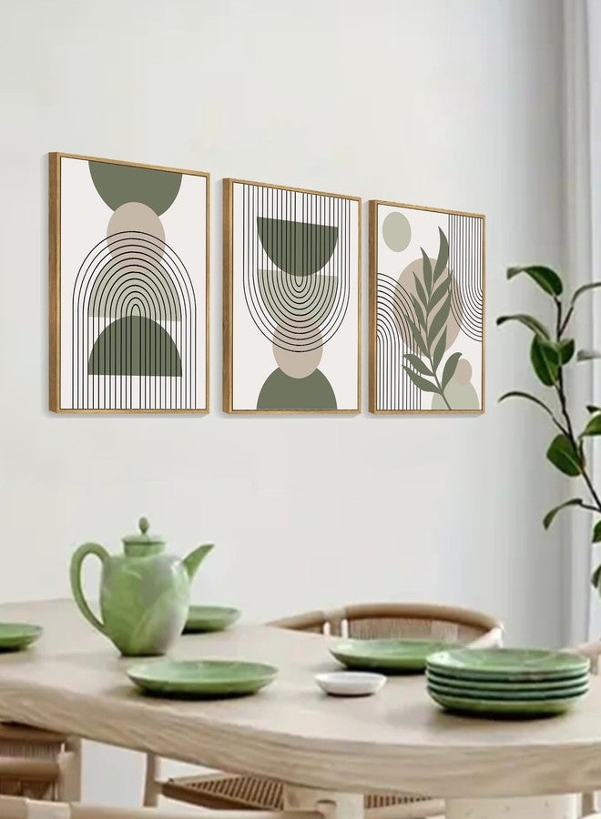 Drsoum لوحة جدارية بوهيمية من Drsoum مقاس 11×14 بوصة، لون أخضر مريمي، مؤطرة بإطار خشبي، تصميم بوهيمي عصري، أشكال هندسية تجريدية، مطبوعة على قماش، جاهزة للتعليق. - Image 2