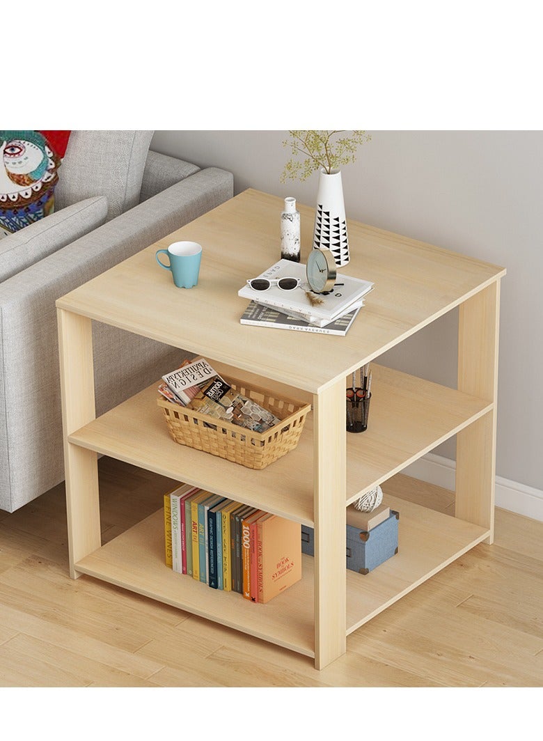 Generic Multifunctional wooden bedside square table, suitable for small space living room bedside table.  - Image 1