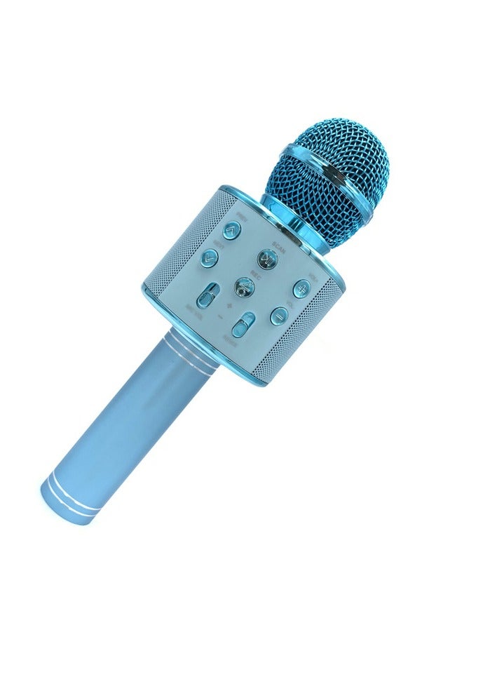 New WS858 Karaoke Wireless Bluetooth Microphone Home Singing Microphone Handheld KTV Audio Microphone (Blue)  - Image 4