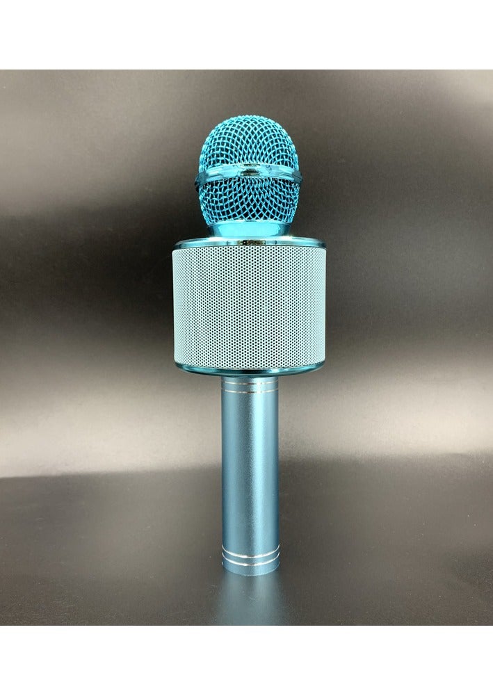 New WS858 Karaoke Wireless Bluetooth Microphone Home Singing Microphone Handheld KTV Audio Microphone (Blue)  - Image 2
