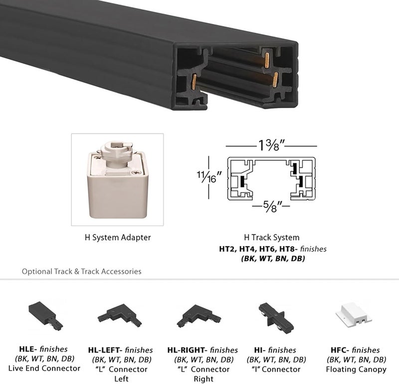 WAC Lighting موصل تغذية الطاقة من النهاية الحية H Track 120V لتغذية الطاقة من أي طرف لنظام المسار 3 أسلاك من نوع H باللون البرونزي الداكن - Image 3