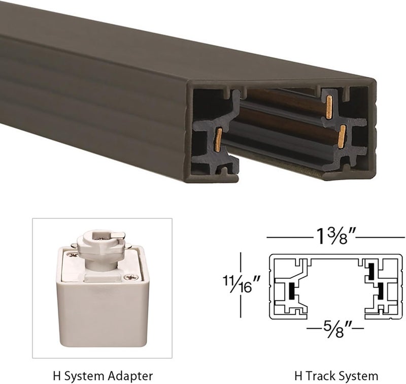 WAC Lighting موصل تغذية الطاقة من النهاية الحية H Track 120V لتغذية الطاقة من أي طرف لنظام المسار 3 أسلاك من نوع H باللون البرونزي الداكن - Image 2