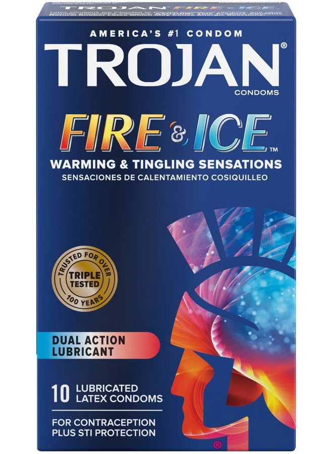 Trojan Pleasures Fire & Ice Dual Action Lubricant Premium Latex Condoms