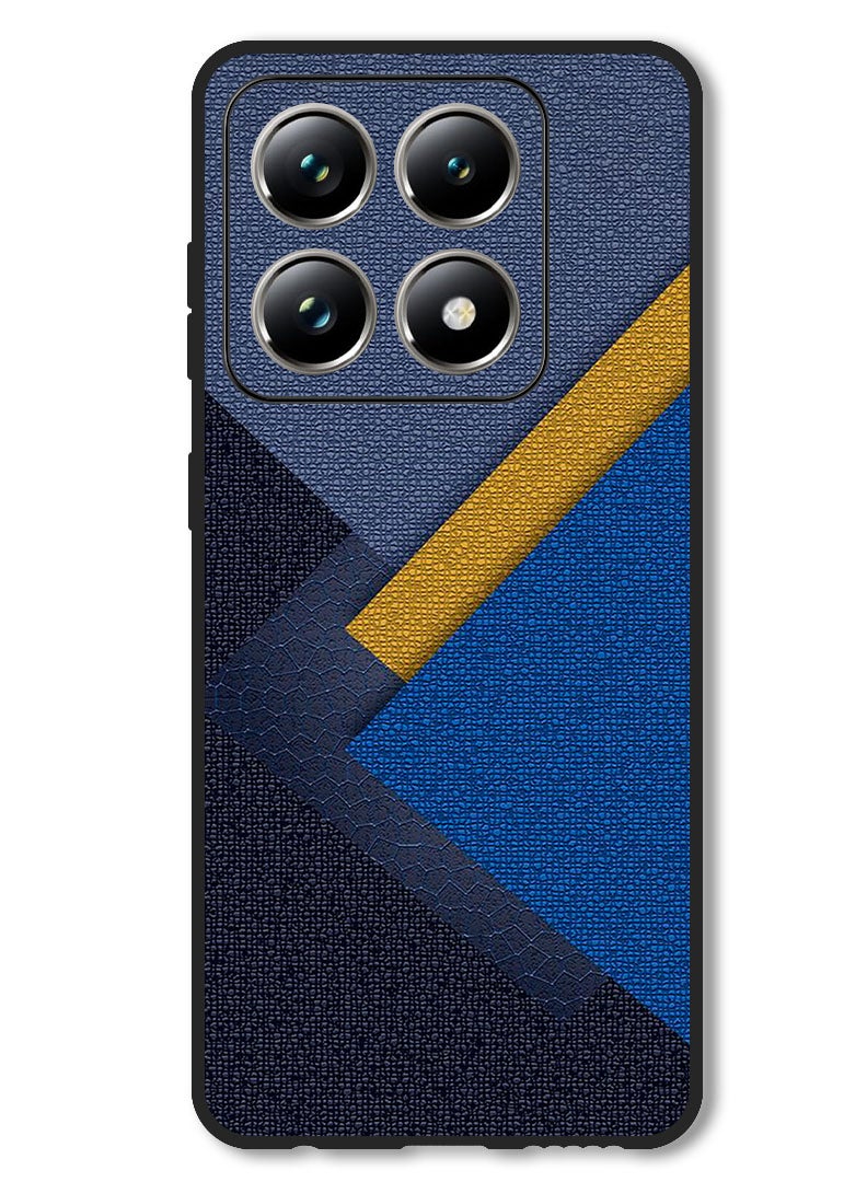 Theodor Case Compatible with Xiaomi 14T Protection Shockproof Bumper Cover Triangles Leather Shades Pattern - Image 1