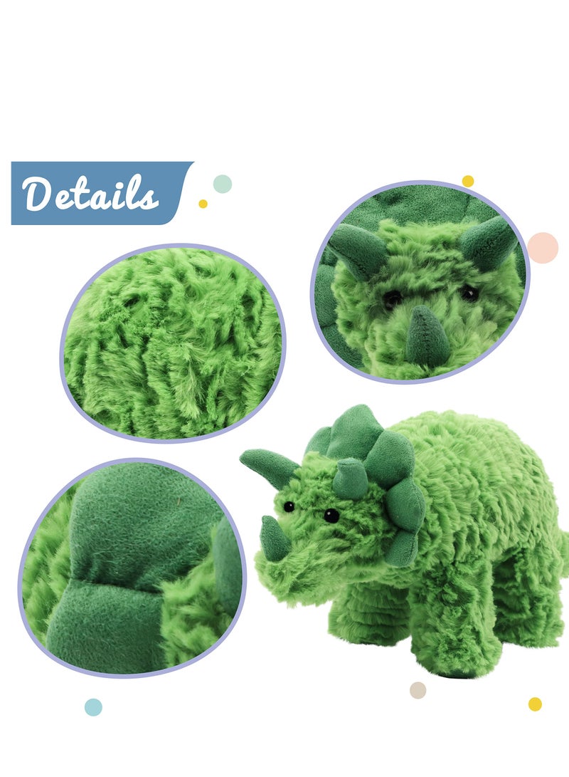 KASTWAVE Soft Triceratops Stuffed Animal Soft Plushie Dinosaur Plush Toy Adorable Gift for Boys Girls Kids Toddlers, Green, 15'' - Image 5
