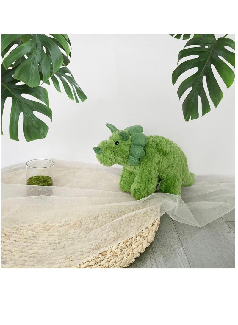KASTWAVE Soft Triceratops Stuffed Animal Soft Plushie Dinosaur Plush Toy Adorable Gift for Boys Girls Kids Toddlers, Green, 15'' - Image 2