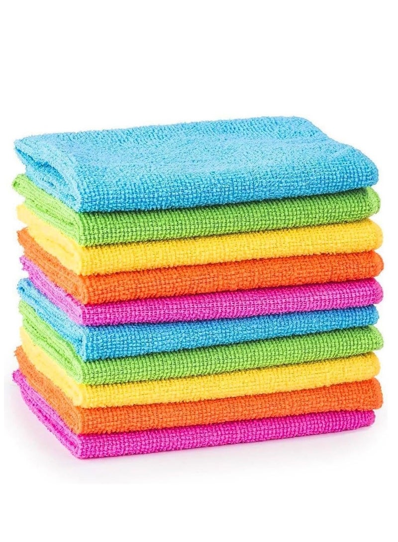 SAQOWARE Microfiber Cleaning Cloth 40x40cm (10 Pcs Pack). All Purpose Towels for Home Appliance, Kitchen & Washroom. Car Washing & Drying High Absorbent Rags. Reusable, Lint-Free & Streak-Free - Image 1
