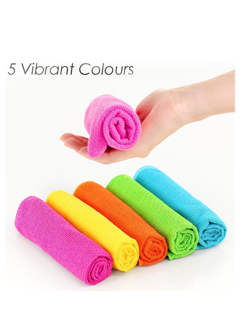 SAQOWARE Microfiber Cleaning Cloth 40x40cm (10 Pcs Pack). All Purpose Towels for Home Appliance, Kitchen & Washroom. Car Washing & Drying High Absorbent Rags. Reusable, Lint-Free & Streak-Free - Image 3