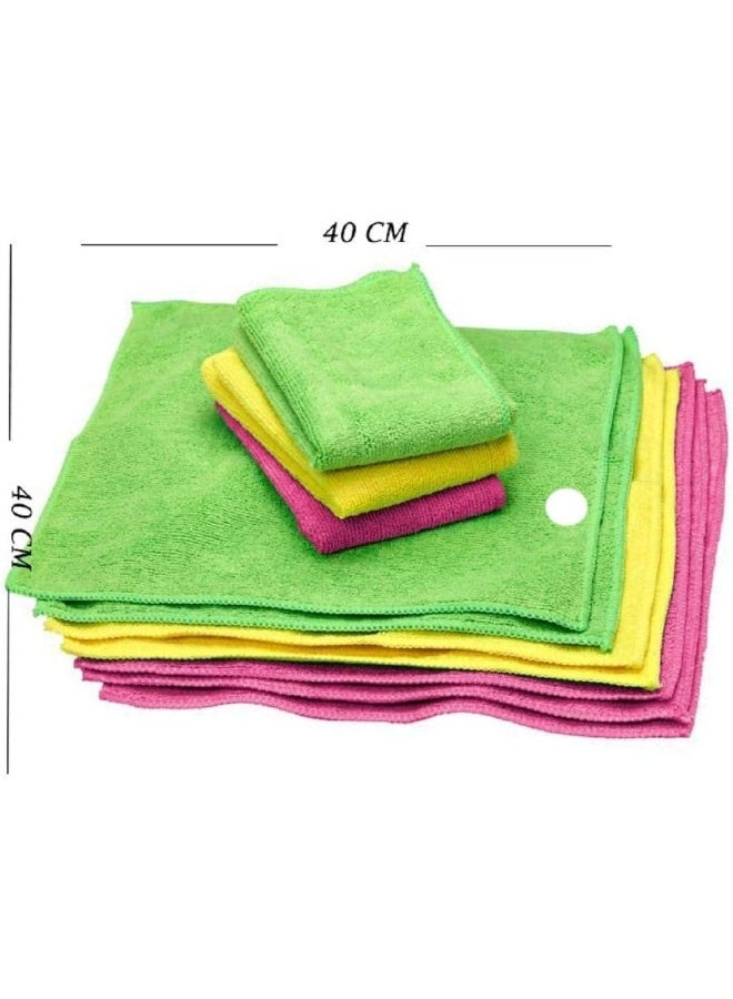SAQOWARE Microfiber Cleaning Cloth 40x40cm (10 Pcs Pack). All Purpose Towels for Home Appliance, Kitchen & Washroom. Car Washing & Drying High Absorbent Rags. Reusable, Lint-Free & Streak-Free - Image 2