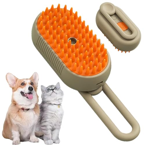 Style Keepers 3 In1 Pet Steam Brush - One-Touch Spray Pet Hair Removal Tool 360°Rotating Handle Cat Brush With Steam Silicone Massage Comb Cat Brush For Shedding Multifunctional Dog Hair Brush - Image 1