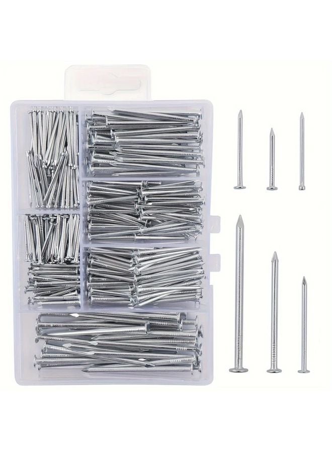 140pcs Hardware Nails Assortment Kit Picture Hanging Wood Wall Nails With Storage Box 6 Sizes - Image 2