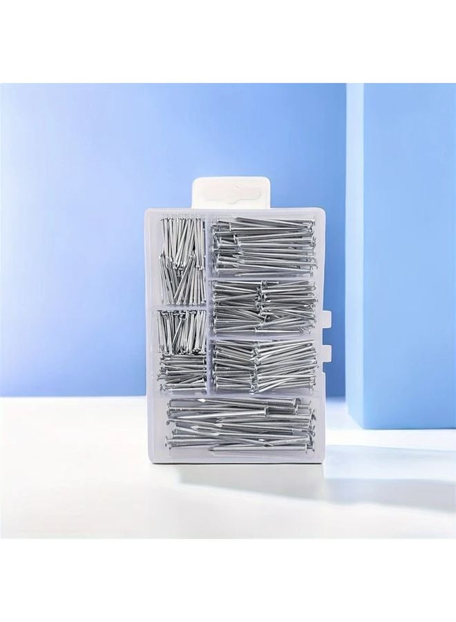 140pcs Hardware Nails Assortment Kit Picture Hanging Wood Wall Nails With Storage Box 6 Sizes - Image 1
