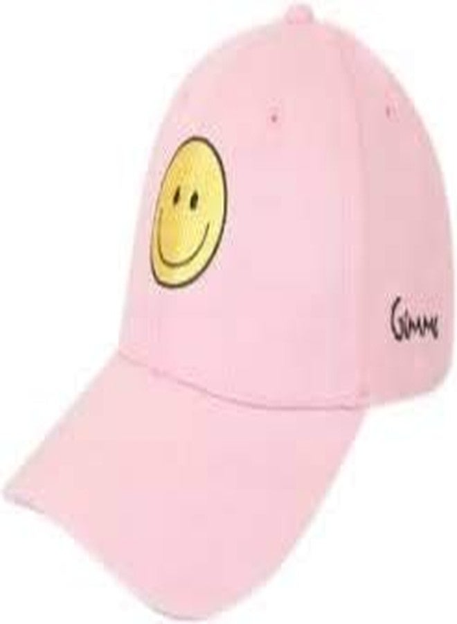 Niue Boy's Smiley Printed Adjustable Baseball Cap (Pink,Free Size) - Image 1