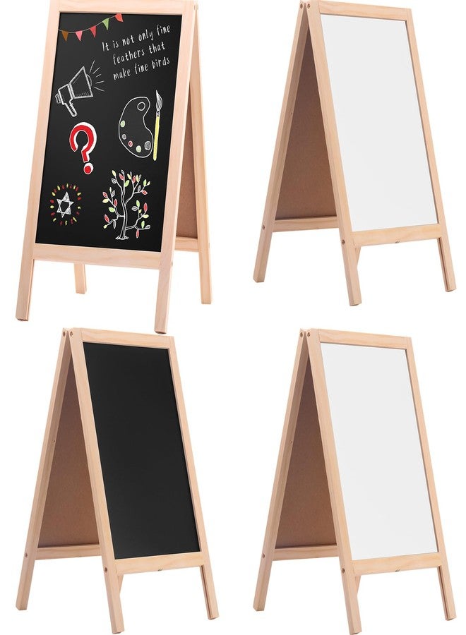 Qilery 4 Pieces A Frame Tabletop Double Sided Chalkboard Sign Gifts for 10 x 16 Inch Double Sided Chalkboard Wooden A Frame Sandwich Board Signs for Tabletop Restaurant Wedding Business - Image 1