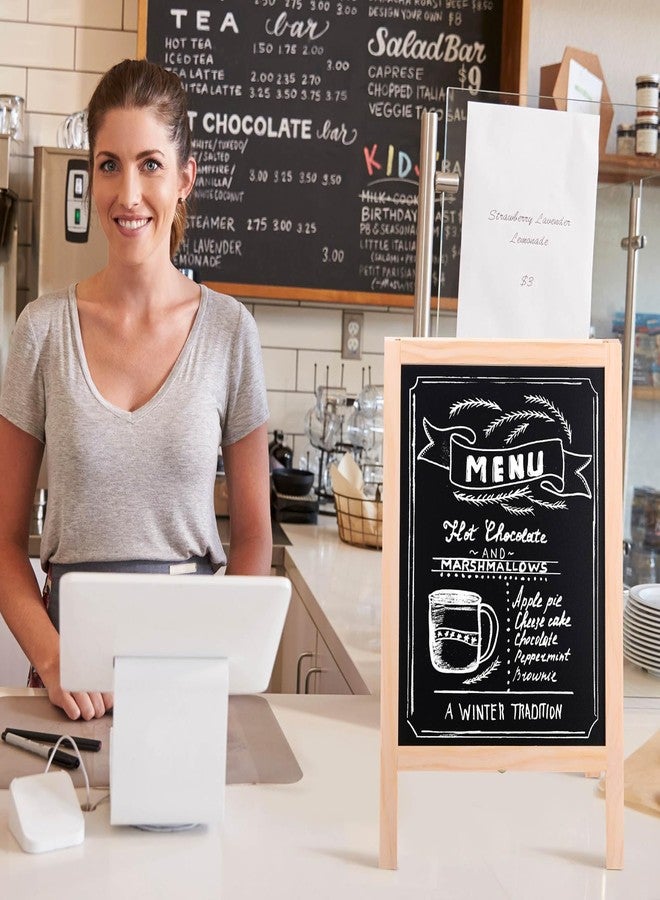 Qilery 4 Pieces A Frame Tabletop Double Sided Chalkboard Sign Gifts for 10 x 16 Inch Double Sided Chalkboard Wooden A Frame Sandwich Board Signs for Tabletop Restaurant Wedding Business - Image 5