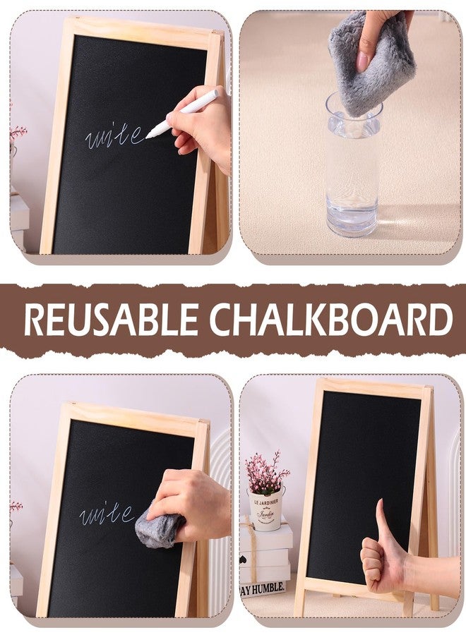 Qilery 4 Pieces A Frame Tabletop Double Sided Chalkboard Sign Gifts for 10 x 16 Inch Double Sided Chalkboard Wooden A Frame Sandwich Board Signs for Tabletop Restaurant Wedding Business - Image 4
