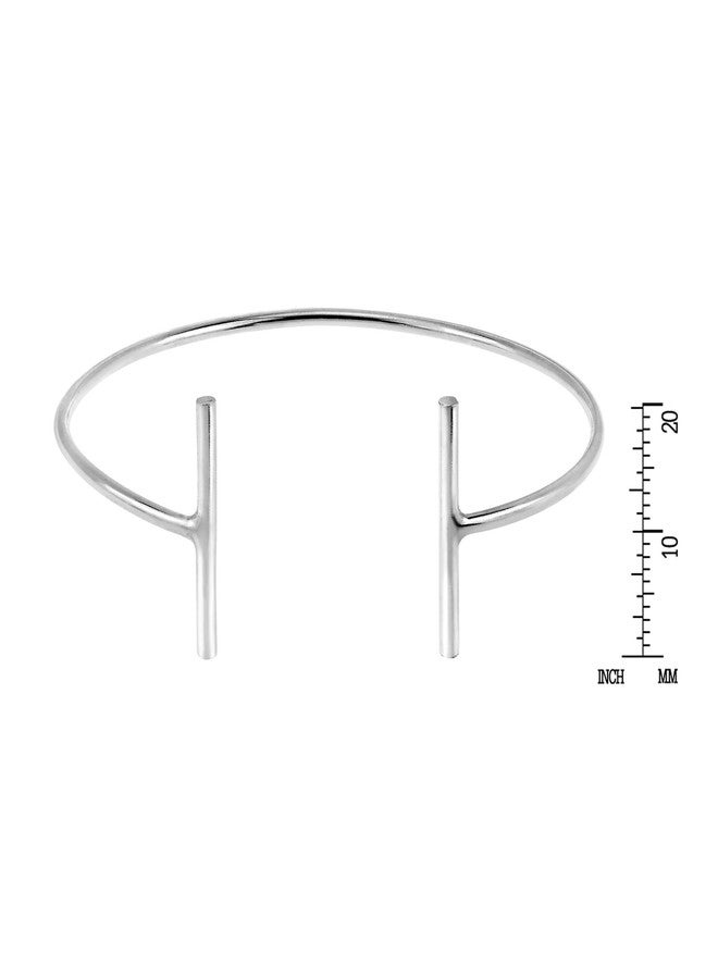 ايرافيدا سوار أيرافيدا العصري بتصميم حرف T، مصنوع من الفضة الإسترليني عيار 925، مفتوح الطرفين وقابل للتعديل | أساور من الفضة الإسترليني | هدايا مجوهرات للنساء - Image 4