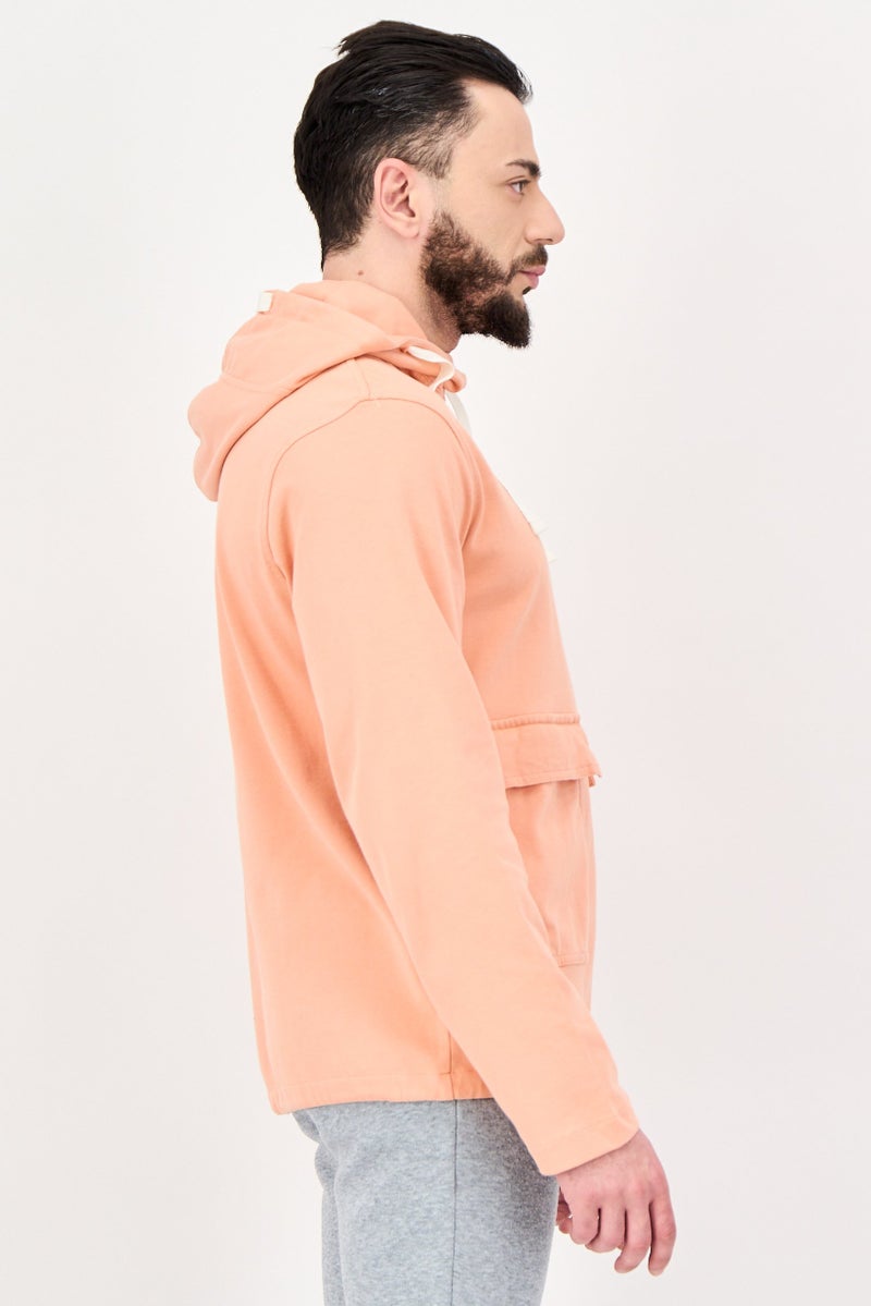Nike هودي خارجي للرجال بأكمام طويلة مناسب للرياضة، برتقالي فاتح - Image 2