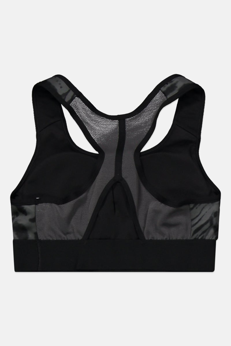 Adidas Kids Girl Padded Unlined Power React Sports Bra, Black/White  - Image 2