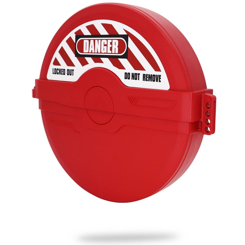TRADESAFE Gate Valve Lockout - Red Lockout Tagout Valve for 13 inch to 18 inch Diameter Valve Handles, OSHA Compliant, Impact Resistant Propane Tank Lock, Gas Lock - Image 1