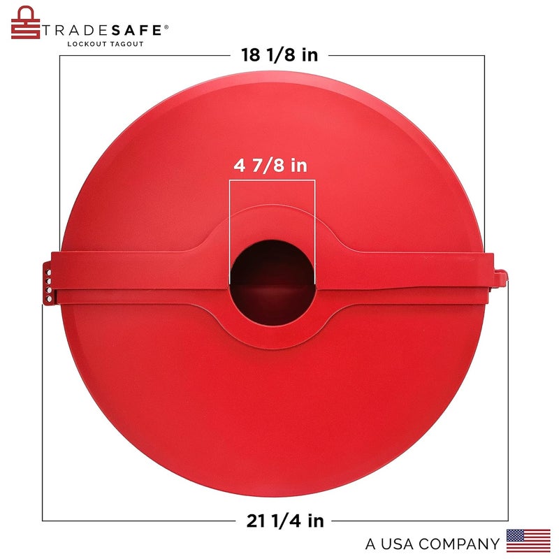 TRADESAFE Gate Valve Lockout - Red Lockout Tagout Valve for 13 inch to 18 inch Diameter Valve Handles, OSHA Compliant, Impact Resistant Propane Tank Lock, Gas Lock - Image 2