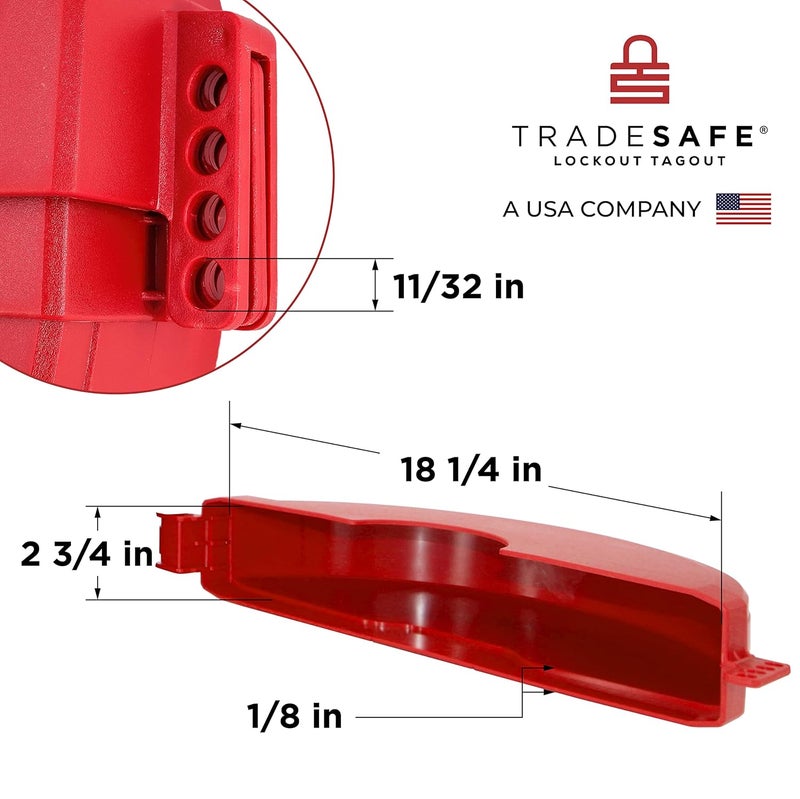 TRADESAFE Gate Valve Lockout - Red Lockout Tagout Valve for 13 inch to 18 inch Diameter Valve Handles, OSHA Compliant, Impact Resistant Propane Tank Lock, Gas Lock - Image 3