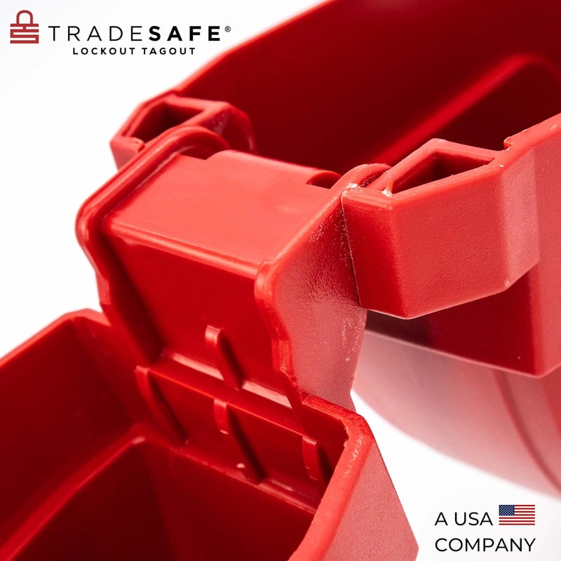 TRADESAFE Gate Valve Lockout - Red Lockout Tagout Valve for 13 inch to 18 inch Diameter Valve Handles, OSHA Compliant, Impact Resistant Propane Tank Lock, Gas Lock - Image 5