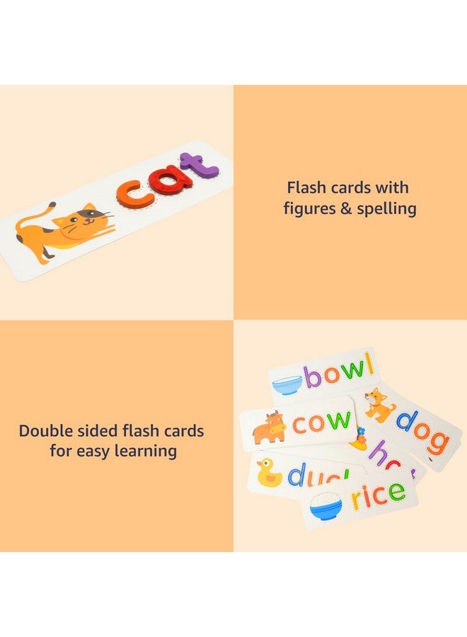 Cubelelo Spelling Game|Learn To Spell With Wooden Alphabet Blocks&Flash Cards|Early Educational Preschool Interactive Learning Activity Game Toy For Kids Children Boys & Girls - Image 4