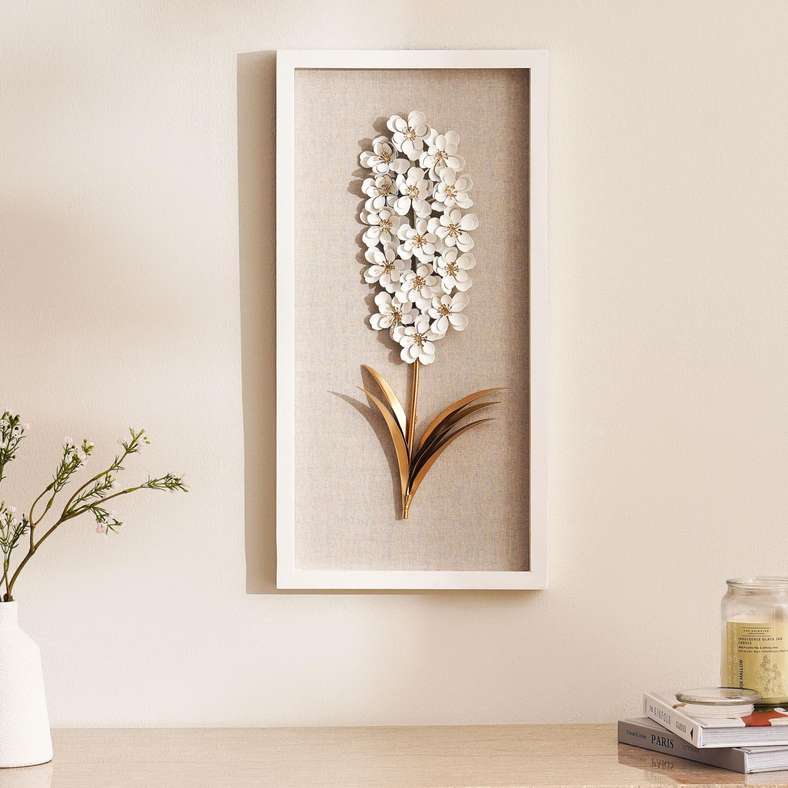 Pan Home ديكور حائط فرانكو الزهري - أبيض - Image 1